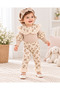 Floral Lace Ruffle 3-Piece Baby Girl Bodysuit, Leggings and Headband Set