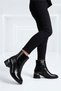 Women's Grace Black 6 cm Thick Heeled Zippered Boots - 2