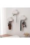 4Pcs Adhesive Key Hanger Organizer, Magnetic Key Holders, White Cloud Key Ring Keychains Hooks Racks - 3