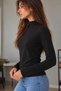 Women's High Neck Long Sleeve Stretchy Bodysuit – Slim Fit Basic Blouse - 2