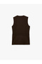 Belted Asymmetrical Cut Crew Neck Sleeveless Vest - 2