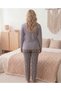 Women's Plus Size Winter Patterned Relaxed Fit Long Sleeve Pajama Set - 4