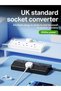 شريط طاقة كهربائي، سلك تمديد بـ 10 مقابس بريطانية ومنافذ USB A وC، بطول 2 متر، 15 وات ° - 4