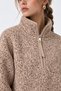 4979 Women's Half-Zip Patterned Fleece Sweatshirt Beige - 2