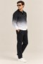 Men's Polo Collar Buttonless Gradient Patterned Knitwear Sweater Regular Fit Long Sleeve - 3