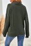 Women's Long Sleeve Collared Front-Button Loose Fit Waffle Blouse - Comfortable Fit and Casual Elegance - 3