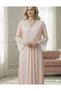 Elegant Lace Embroidered Jellabiya with Bell Sleeves