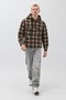 Men's Plaid Hooded Casual Brown Lumberjack Jacket with Pockets - 6
