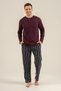 100% Cotton Long Sleeve Men's Pajama Set Wide Size Option