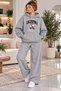 Printed Hoodie with Pocket Detail Printed Bottom and Top Tracksuit-Hoodie Sweatshirt Set Oversize Model