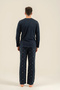 Men's Just Breathe Navy Blue Long Sleeve Pajama Set Ar3853-S-V1 - 4