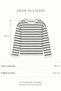 Women's Crew Neck Thin Striped Cream Black Oversize Soft Textured Knitwear Blouse - 2