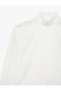 Cotton Stand Collar Long Sleeve Buttoned Poplin Oversize Shirt - 4