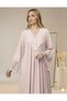 Elegant Lace Embroidered Jellabiya with Bell Sleeves - 4