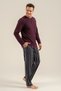 100% Cotton Long Sleeve Men's Pajama Set Wide Size Option - 2