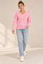 Women's V-Neck Soft Textured Side Slit Knitwear Sweater My4535 - 2