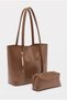 Faux Leather Shoulder Bag with Puppies - 2
