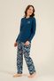 Modal Cotton Soft Textured Long Sleeve Women's Pajama Set Wide Size Option - 3