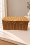 3 Sizes Covered Rattan Organizer Basket Rectangular Wicker Storage Box Multi-Purpose Organizer - 5