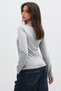 Halter Degaje Look Double Layered Front Long Sleeve Blouse - 6