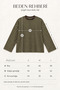 Women's Blue Brown Striped 100% Cotton Crew Neck Oversize Sweatshirt - 3