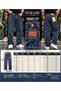 Men's Baggy High Denim Jean Snow Wash Pants - 6