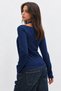 Halter Degaje Look Double Layered Front Long Sleeve Blouse - 5