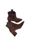 Stylish Heeled Women's Boots with Ring Buckle Detail - 4