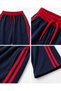 Navy Blue Red Striped Grunge Printed Tracksuit Set - 5