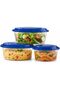 Home Picnic Food Storage Container Set of 3 with Airtight Lids (1500ml + 1250ml + 900ml) | BPA-Free Plastic| Microwave, Freezer & Dishwasher Safe | Leak-Resistant Kitchen Storage Boxes