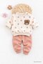 Baby Girl Teddy Bear Embroidered Polka Dot 2-Piece Set 100% Cotton Combed Cotton 3-18 Months