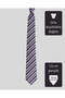 Purple Striped Black Silk Tie – 7.5 cm Wide - 4