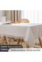 FASHION HOME Cotton Linen Lace Rectangle And Round Tablecloth Table Cover with Tassel - 2