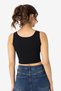 Premium Clothing Style Flexible Women's Cotton Camisole Crew Neck Thick Strap Crop Black - 5