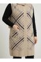 Plus Size Patterned Buttoned Stretchy Soft Vest - 3