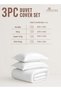 PIZUNA Pure Combed Cotton GCC King Duvet Cover 220x240 cm White, 400 Thread Count Cool Breathable 10 - 3