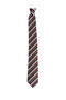 Black and White Striped Brown Silk Tie – 7.5 cm Wide - 7