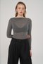Shining Side Gathered Detail Anthracite Blouse - 4