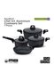 7-Piece Chef Art Non-Stick Aluminium Cookware Set, 2.5 mm Body Thickness, Tempered Glass L
