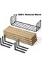 CozyNest 4Pcs Floating Wall Shelves, Rustic Wood and Metal Wall-Mounted Storage Racks with Mesh Guar - 4