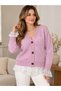 Women's Lace Sleeves V-Neck Knitwear Knitted Soft Cardigan - 4