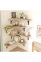 Anmi Corner Floating Shelves Set of 5 - Wall Mounted Rustic Wood Wall Shelves, Easy-to-Assemble Tier - 2