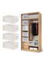 SYMURA 4 Pieces Foldable Fabric Clothing Storage Box with Steel Frame | Modern Wardrobe Organizer Cl