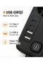 مقبس كهربائي مكون من 5 منافذ مع حماية من التيار الزائد، 2xusb، 2xtype-c، حماية من التيار الزائد، موزع مقبس كهربائي متعدد مع مفتاح، Ftr-31 أسود - 3