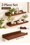 LOOPITYS Floating Shelves for Wall, Wall Shelves for Decor Storage Set of 2, Wall Mounted Wood Shelf - 3