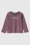 Girl's purple long-sleeve t-shirt with front print
