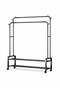 O2. Heavy Duty Metal Double Rail Clothes Rack Hanger Organizer and Black Clothes Stand with Lockable - 4