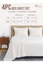 PIZUNA Pure Combed Cotton Bed Sheet Set Queen Size White, 400 Thread Count Cozy Luxury 100% Long Sta - 3