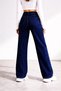 Dezz Women's Ikon 90's Dark Blue Navy Blue Super Extra High Palazzo Loose Jean Pants - 3
