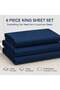 Lavish Touch King Size Sheet Set 6 Piece, 800 Thread Count 100% Long Staple Cotton Sateen Sheets, 15 - 2
